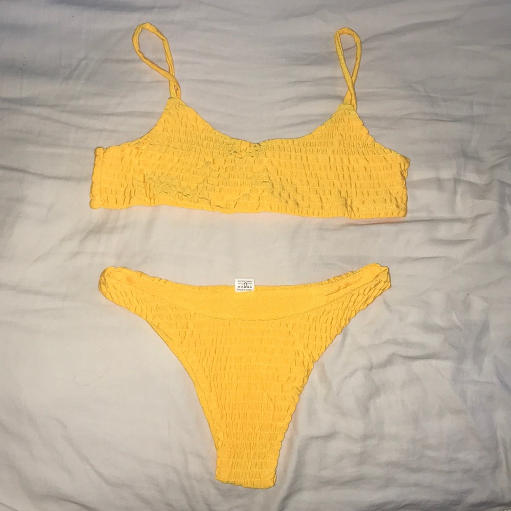 Never worn Zaful 2 Piece Bathing Suit Yellow